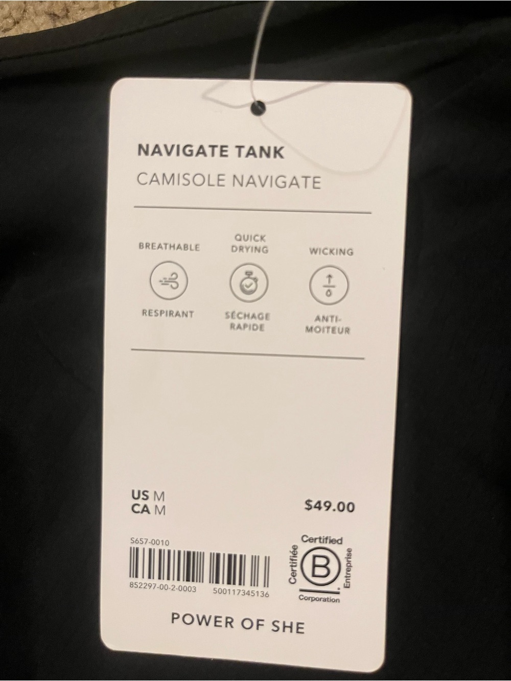 Athleta Black Racerback Navigate Tank Top - Picture 2 of 5